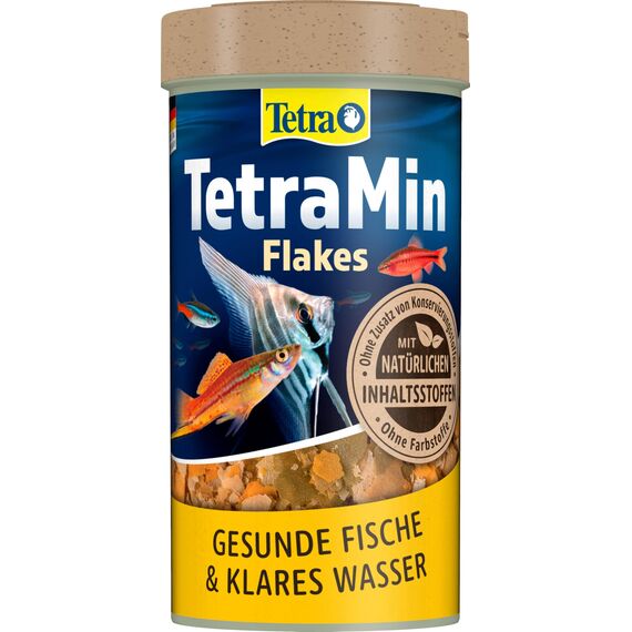 TetraMin Flakes - Fischfutter in Flockenform für alle Zierfische, ausgewogene Mischung für gesunde Fische und klares Wasser, 250 ml Dose