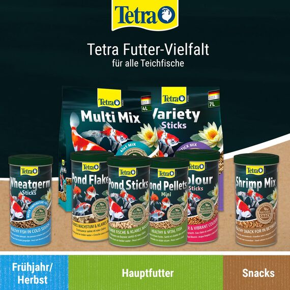Tetra Pond Flakes - Fischfutter-Flocken für kleinere und junge Teichfische, für eine abwechslungsreiche und ausgewogene Ernährung, 4 L Beutel