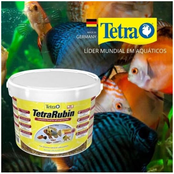 Tetra Rubin Flakes - Fischfutter in Flockenform mit natürlichen Farbverstärkern, unterstützt eine intensive Farbenpracht der Fische, 10 L Eimer