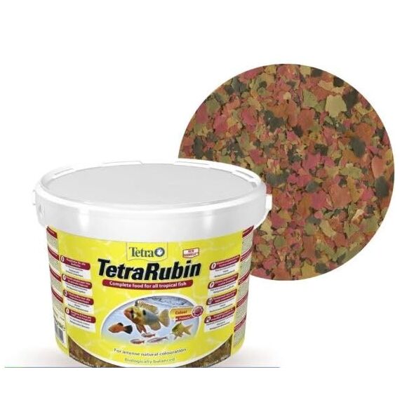 Tetra Rubin Flakes - Fischfutter in Flockenform mit natürlichen Farbverstärkern, unterstützt eine intensive Farbenpracht der Fische, 10 L Eimer