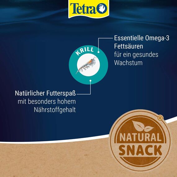 Tetra Delica Krill Naturfutter - 100% gefriergetrocknete Krill, natürliche Snacks für Zierfische, 100 ml Dose