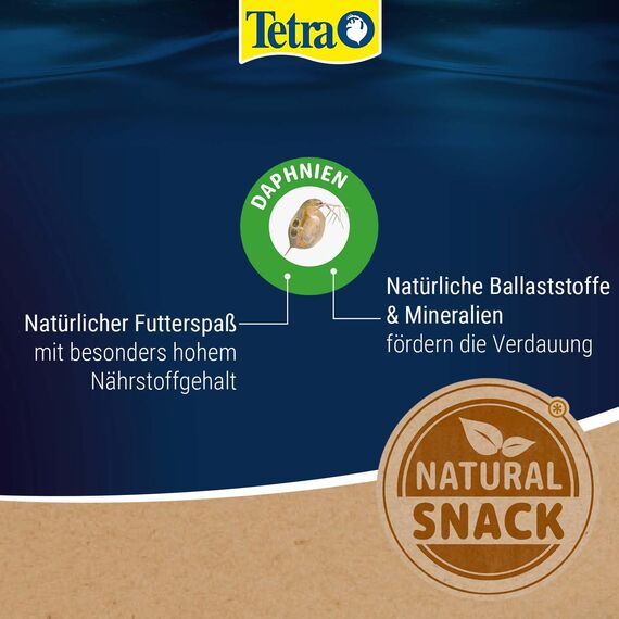 Tetra Delica Daphnia Naturfutter - 100% sonnengetrocknete Wasserflöhe, natürliche Snacks für Zierfische, 100 ml Dose