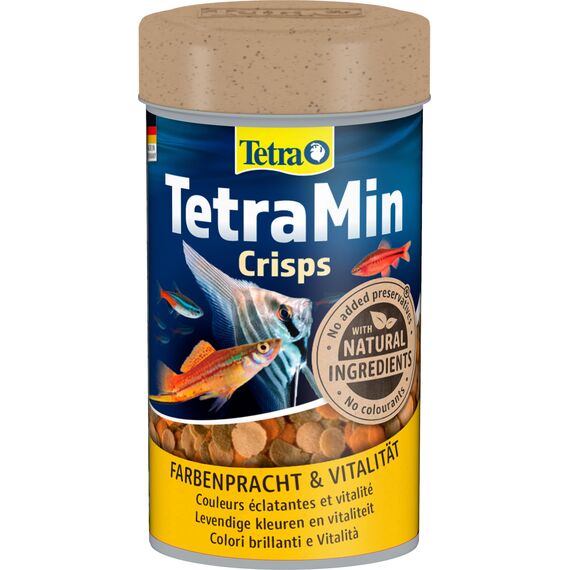 TetraMin Crisps - Fischfutter für alle Zierfische, nährstoffreiche Mischung für gesunde Fische und klares Wasser, 100 ml Dose