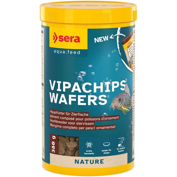 sera Vipachips Wafers 1.000 ml (380 g) | Fischfutter Aquarium für Bodenfische | Schnell sinkende, formstabile Chips | Aquarium Futter mit natürlichen Inhaltsstoffen | Hochwertiges Fischfutter