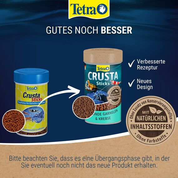 Tetra Crusta Sticks - Futter für Garnelen und Krebse, für eine artgerechte Ernährung, 100 ml Dose