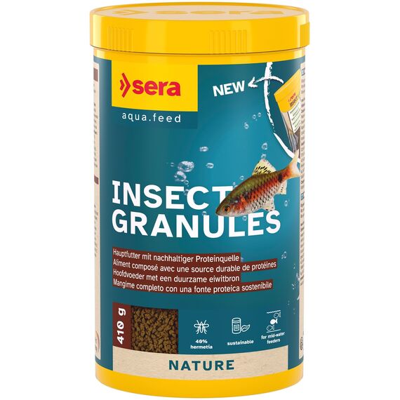 sera Insect Granules 1.000 ml (410 g) | Hauptfutter mit Insektenmehl für Zierfische | Nachhaltig & ohne Farb- und Konservierungsstoffe | Tierisches Protein aus Schwarzer Soldatenfliegenlarve