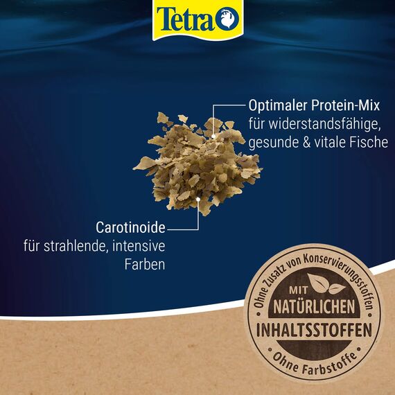 Tetra Goldfish Color Flakes - Flocken-Fischfutter mit natürlichen Farbverstärkern für alle Goldfische und andere Kaltwasserfische, 250 ml Dose