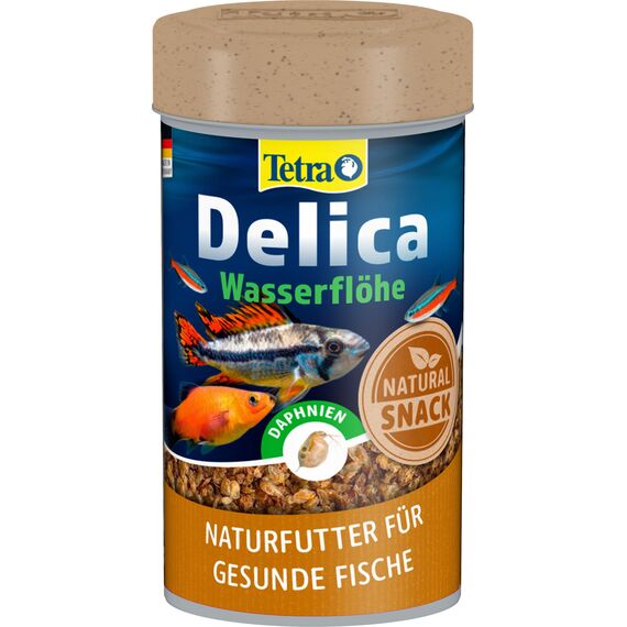 Tetra Delica Daphnia Naturfutter - 100% sonnengetrocknete Wasserflöhe, natürliche Snacks für Zierfische, 100 ml Dose