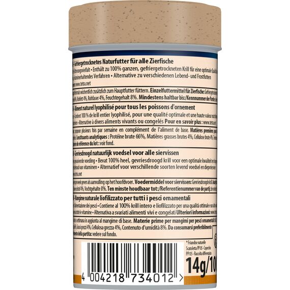Tetra Delica Krill Naturfutter - 100% gefriergetrocknete Krill, natürliche Snacks für Zierfische, 100 ml Dose