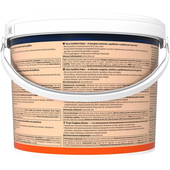 Tetra Goldfish Flakes - Flocken-Fischfutter für alle Goldfische und andere Kaltwasserfische, 10 L Eimer