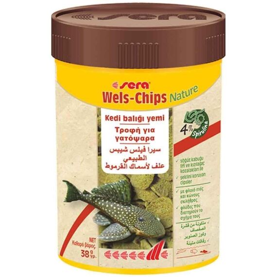 sera Pleco Chips 100 ml (36 g) | Wels Futtertabletten Chips für gesunde Bodenfische | Welsfutter Aquarium mit hoher Futterverwertbarkeit | Wels Futter | Fischfutter Aquarium | Made in Germany