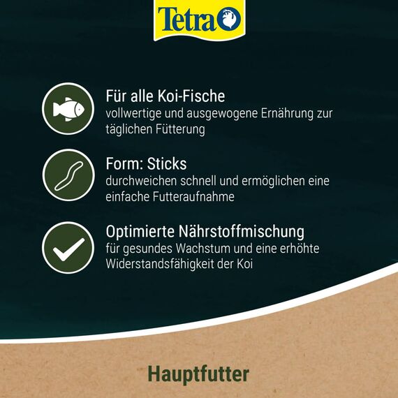 Tetra Pond Koi Sticks - Koi-Futter für farbenprächtige Fische und eine verbesserte Wasserqualität, 15 L Beutel