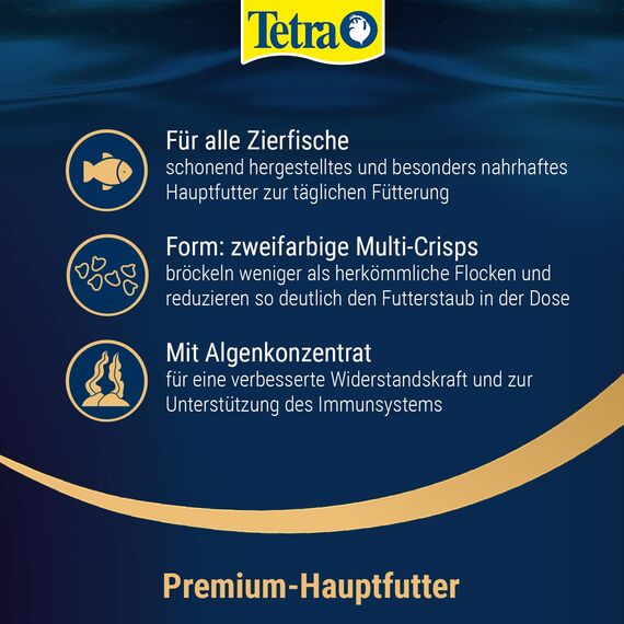 Tetra Pro Algae Multi-Crisps - Premium Fischfutter mit Algenkonzentrat für erhöhte Widerstandskraft, 250 ml Dose