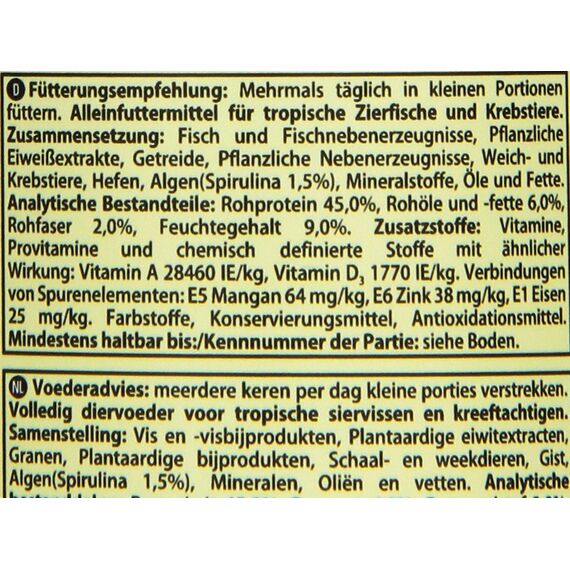 Tetra Wafer Mix - Fischfutter für alle Bodenfische (z.B. Welse) und Krebse, für gesundes Wachstum und Vitalität, 250 ml Dose (Packung mit 2)