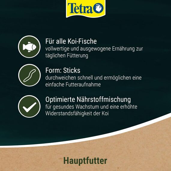 Tetra Pond Koi Sticks - Koi-Futter für farbenprächtige Fische und eine verbesserte Wasserqualität, 4 L Beutel