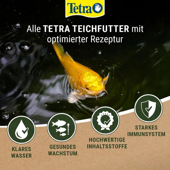 Tetra Pond Koi Mini Sticks - Koi-Futter für farbenprächtige Fische und eine verbesserte Wasserqualität, 1 L Dose