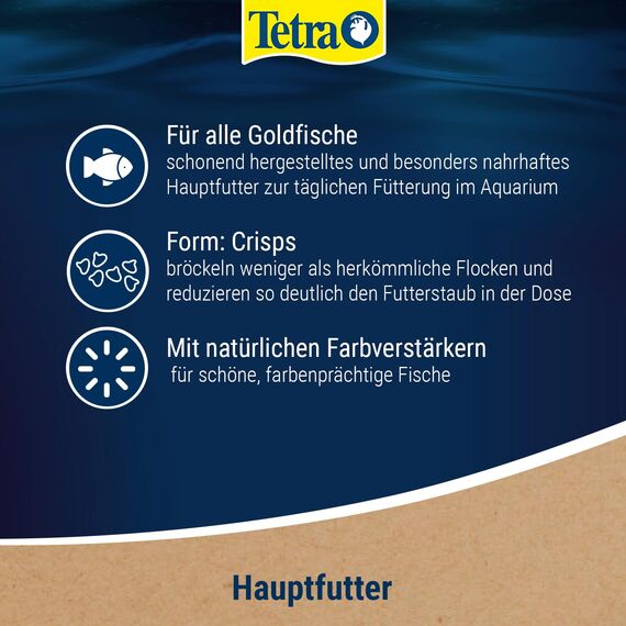 Tetra Goldfish Crisps - Fischfutter in Crisp-Form für alle Goldfische und andere Kaltwasserfische, 250 ml Dose