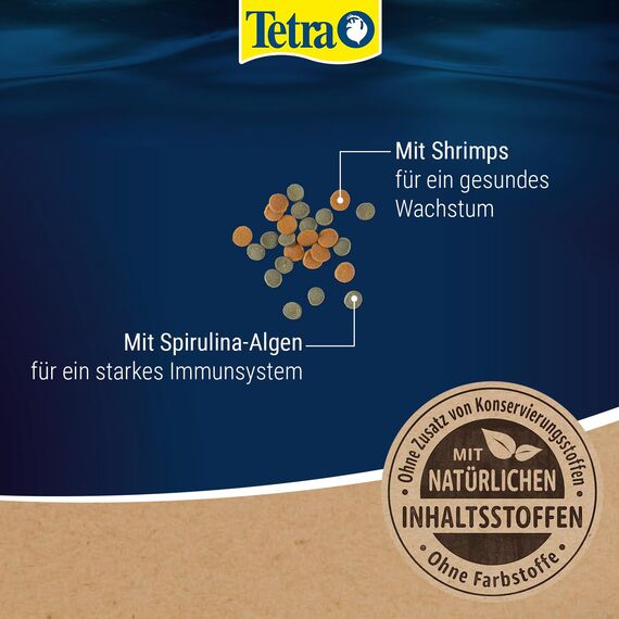 Tetra Wafer Mix - Fischfutter für alle Bodenfische (z.B. Welse) und Krebse, für gesundes Wachstum und Vitalität, 100 ml Dose