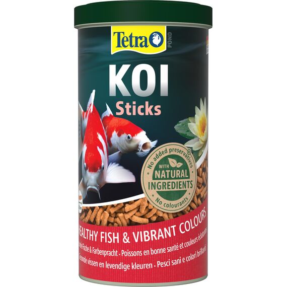 Tetra Pond Koi Sticks - Koi-Futter für farbenprächtige Fische und eine verbesserte Wasserqualität, 1 L Dose