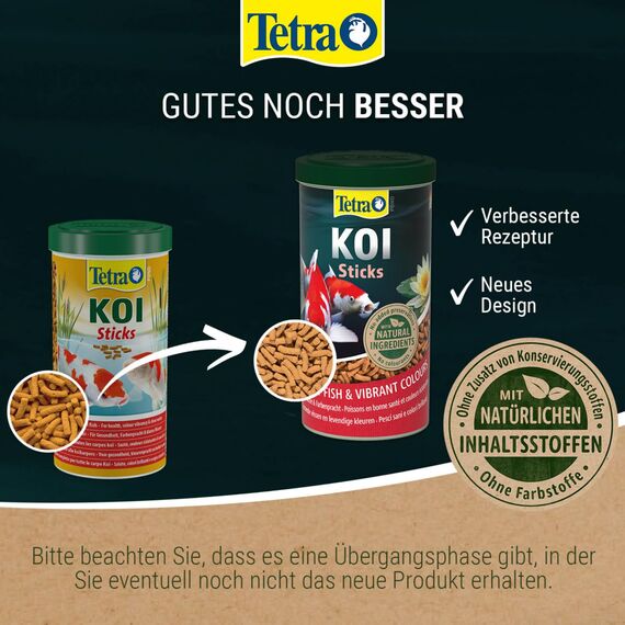 Tetra Pond Koi Sticks - Koi-Futter für farbenprächtige Fische und eine verbesserte Wasserqualität, 15 L Beutel