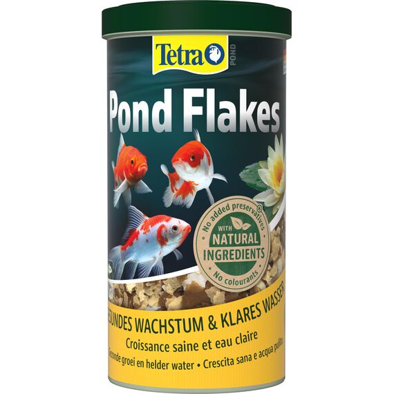 Tetra Pond Flakes - Fischfutter-Flocken für kleinere und junge Teichfische, für eine abwechslungsreiche und ausgewogene Ernährung, 1 L Dose