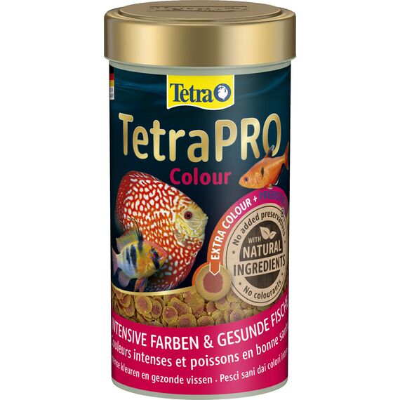 Tetra Pro Colour Multi-Crisps - Premium Fischfutter mit Farbkonzentrat für schöne, farbenprächtige Fische, 250 ml Dose