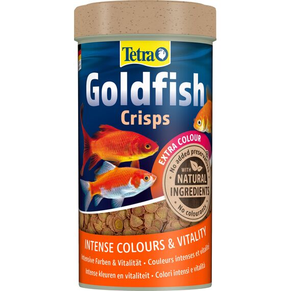 Tetra Goldfish Crisps - Fischfutter in Crisp-Form für alle Goldfische und andere Kaltwasserfische, 250 ml Dose