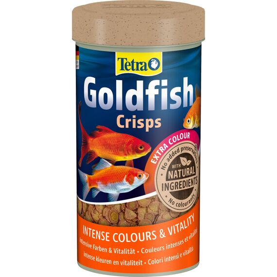 Tetra Goldfish Crisps - Fischfutter in Crisp-Form für alle Goldfische und andere Kaltwasserfische, 250 ml Dose