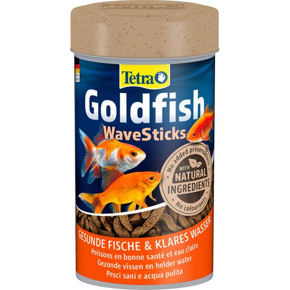 Tetra Goldfish Wave Sticks - Fischfutter in Form von wurmförmigen Futtersticks für alle Goldfische und andere Kaltwasserfische, 100 ml Dose