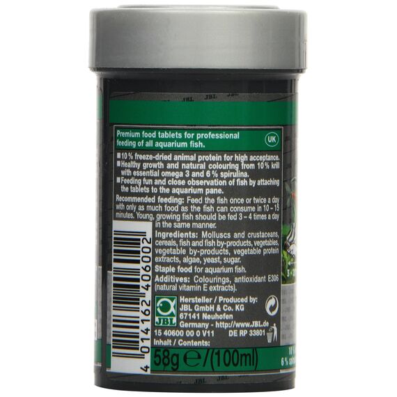 JBL Tabis 40600 Premium Alleinfutter für Saugwelse, Futtertabletten 100 ml