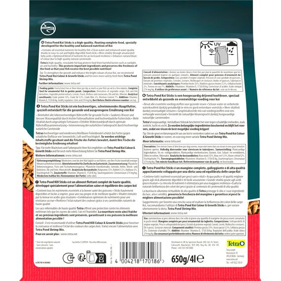 Tetra Pond Koi Sticks - Koi-Futter für farbenprächtige Fische und eine verbesserte Wasserqualität, 4 L Beutel