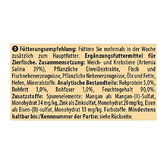 Tetra FreshDelica Brine Shrimps - natürlicher Snack mit Artemia für Zierfische, Leckerbissen in Gelee, 16 x 3 g Beutel