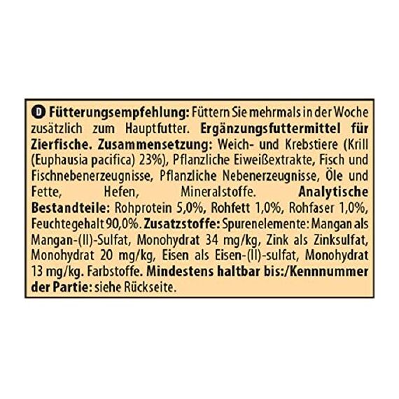 Tetra FreshDelica Krill - natürlicher Snack mit Leuchtgarnelen für Zierfische, Leckerbissen in Gelee, 16 x 3 g Beutel