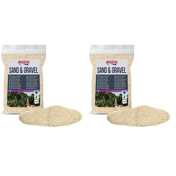 Croci Amtra White Quartz - Feiner weißer Quarz-Aquariensand, für Süß- oder Salzwasser, Körnung 0,1-0,7 mm, Menge 2 kg (Packung mit 2)