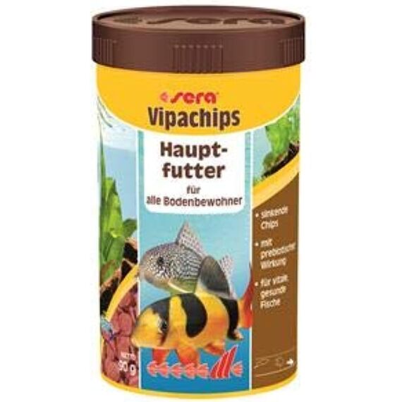 sera Vipachips Wafers 250 ml (90 g) | Fischfutter Aquarium für Bodenfische | Schnell sinkende, formstabile Chips | Aquarium Futter mit natürlichen Inhaltsstoffen | Hochwertiges Fischfutter