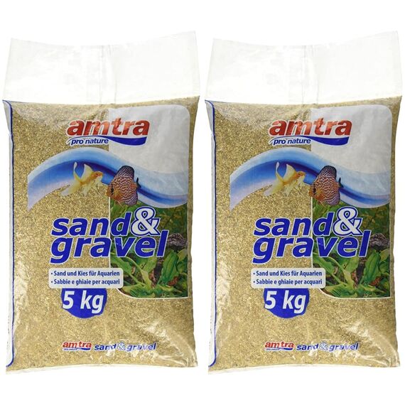 Croci Amtra Amber Sand - Sand für Aquarien, Süß und Meerwasser-Aquarienboden, natürlich, ungiftig, 1-2 mm/5 kg (Packung mit 2)