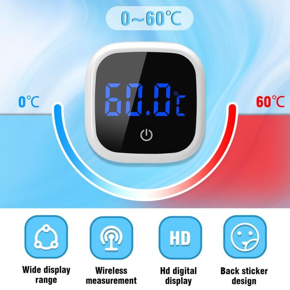 Aquarium Thermometer, Mini Aquarium Thermometer Digital, LED-Anzeige, Hochpräzisions-Temperatursensor, Geeignet für Süßwasser-Meeresaquarien