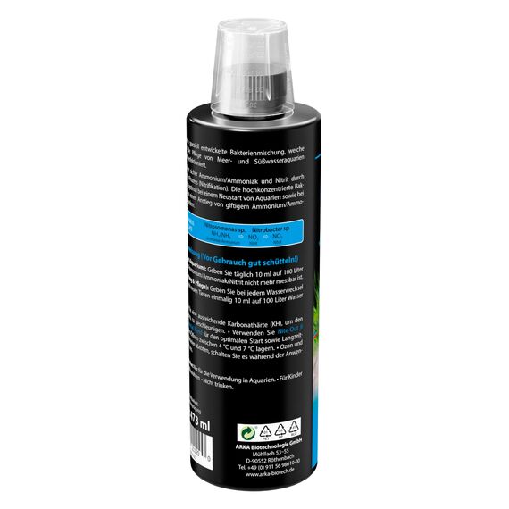 Aquarium Starterbakterien 473 ml – für Einlaufphase, Neustart, Wasserwechsel & Fischbesatz – baut Ammonium und Nitrit schnell biologisch ab – ARKA Nite-Out II