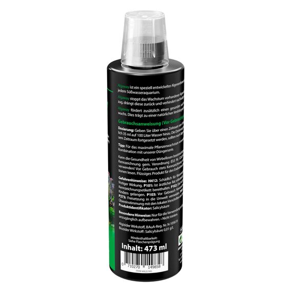 Algenvernichter Aquarium 473 ml – gegen Faden-, Punkt- & Grünalgen – kupferfrei & pflanzensicher – für klares Wasser & gesunde Pflanzen im Süßwasseraquarium – ARKA Algaway