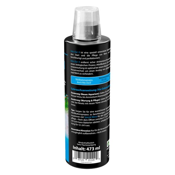 Aquarium Starterbakterien 473 ml – für Einlaufphase, Neustart, Wasserwechsel & Fischbesatz – baut Ammonium und Nitrit schnell biologisch ab – ARKA Nite-Out II