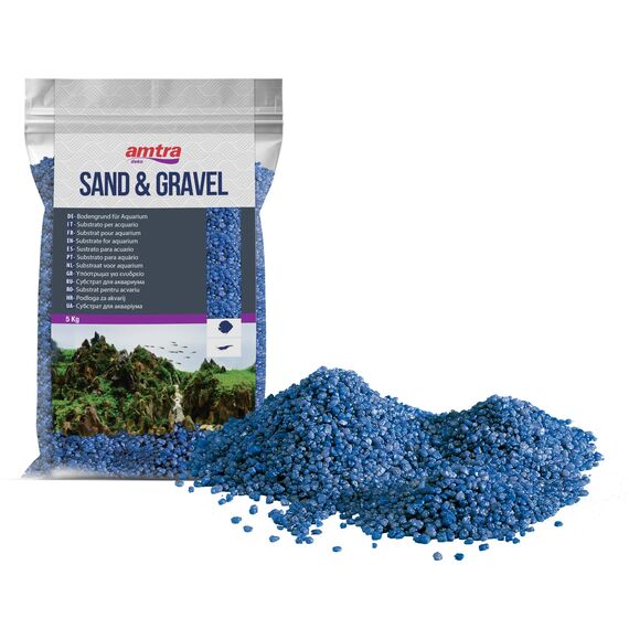 Amtra Blue Ceramized Quartz – Feiner Quarz-Aquariumsand, für Süß oder Salzwasser, 2–3 mm Körnung, Menge 5 kg