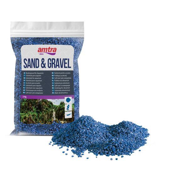 Amtra Croci Amtra Blue Ceramized Quartz - Feiner Quarz-Aquariensand, für Süß- oder Salzwasser, 2-3 mm Körnung, Menge 2 kg