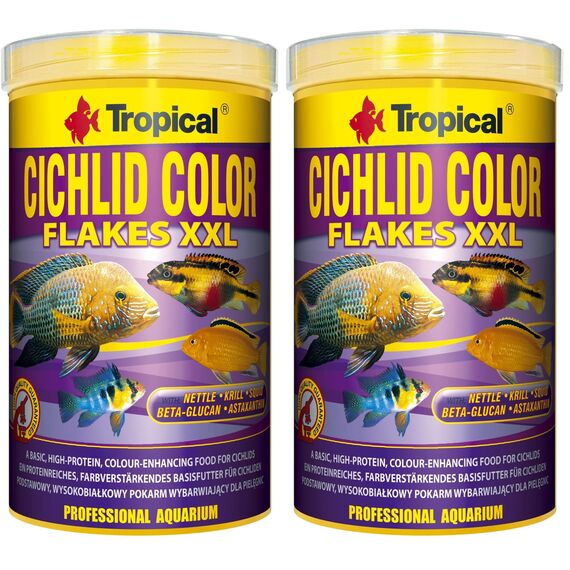 Tropical Cichlid Color Flakes XXL, 2er Pack (1 x 1 l)