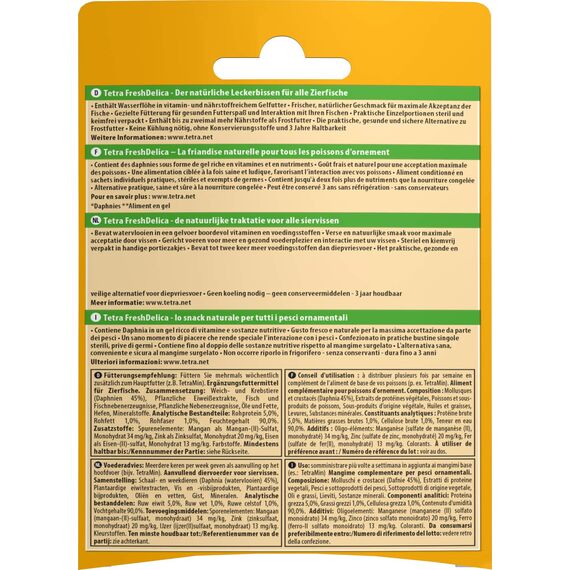 Tetra FreshDelica Daphnia - natürlicher Snack mit Wasserflöhen für Zierfische, Leckerbissen in Gelee, 16 x 3 g Beutel (Packung mit 2)