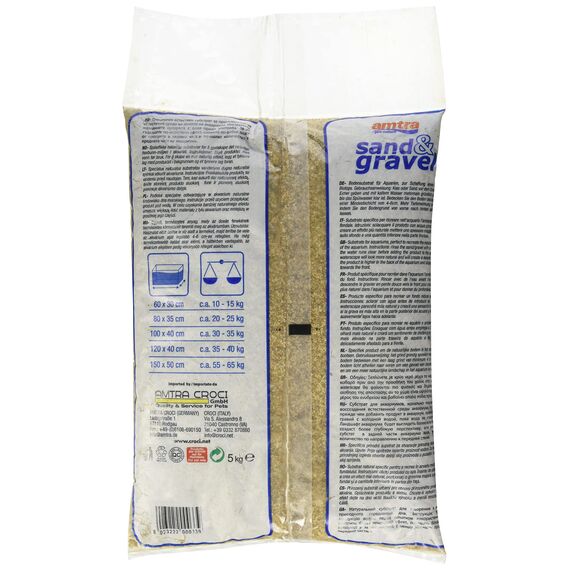 Croci Amtra Amber Sand - Sand für Aquarien, Süß und Meerwasser-Aquarienboden, natürlich, ungiftig, 1-2 mm/5 kg (Packung mit 2)