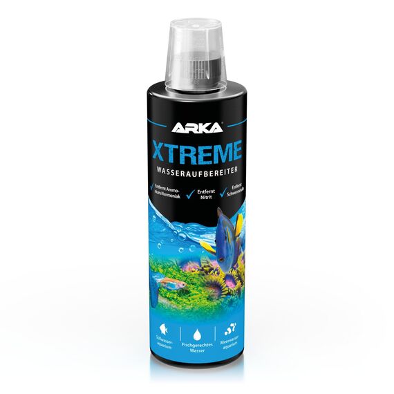 Wasseraufbereiter Aquarium 437 ml – für Süß- & Meerwasser – neutralisiert Chlor, Nitrit, Ammoniak & Schwermetalle – schützt Fische, Garnelen & Pflanzen – ARKA Xtreme