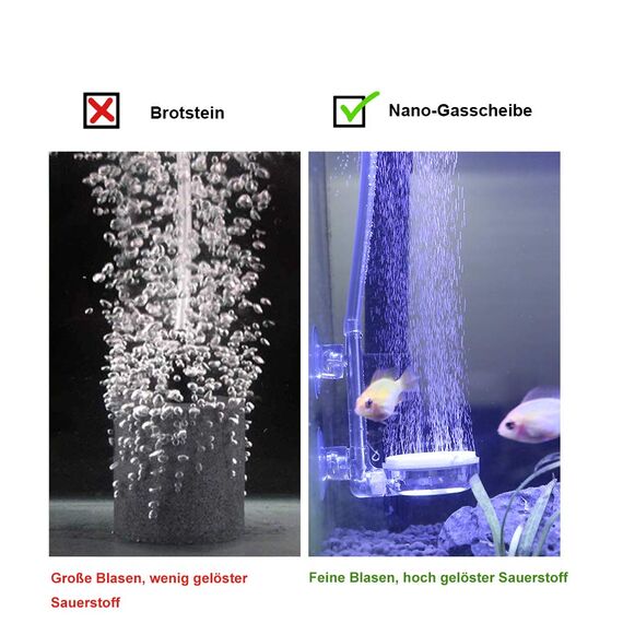 boxtech Aquarium Nano Bubble Stone Kit mit Steuerventil - Leise Super-High Diffusor für gelösten Sauerstoff - Lässt Super Tiny Bubbles für Aquarium und Hydroponic (35mm)