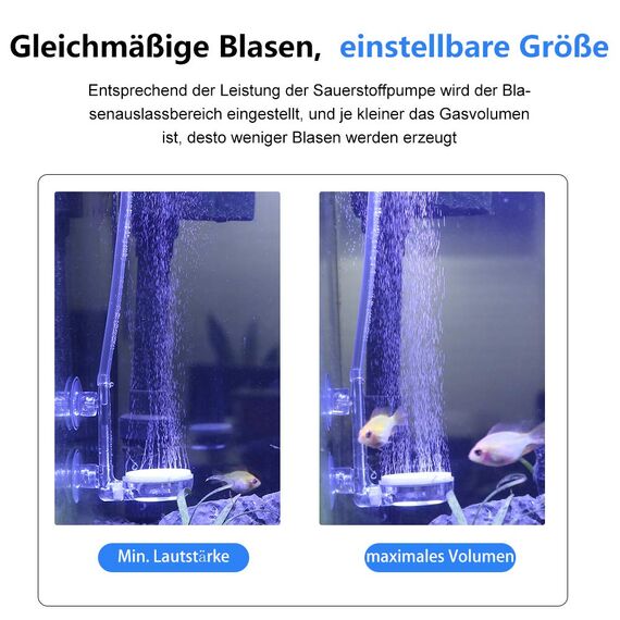 boxtech Aquarium Nano Bubble Stone Kit mit Steuerventil - Leise Super-High Diffusor für gelösten Sauerstoff - Lässt Super Tiny Bubbles für Aquarium und Hydroponic (35mm)