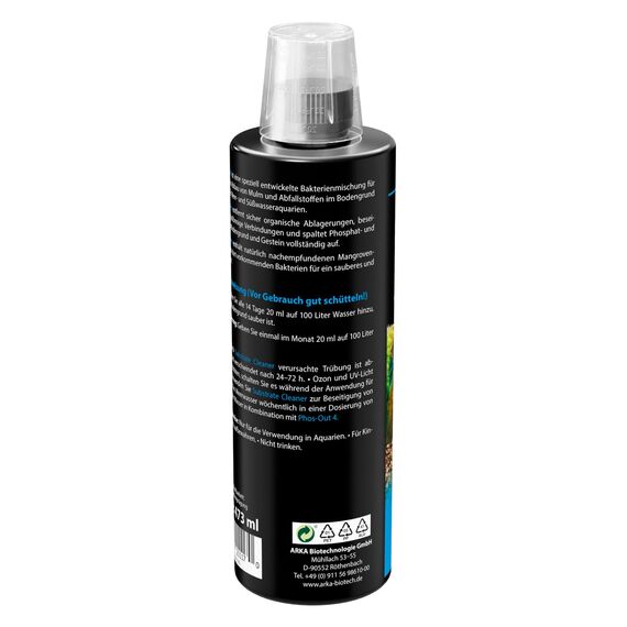 Mulmsauger Aquarium 473 ml – flüssiger biologischer Bodengrundreiniger gegen Mulm, Schlamm & Futterreste – ohne Sauger – für Süß- & Meerwasser – ARKA Substrate Cleaner
