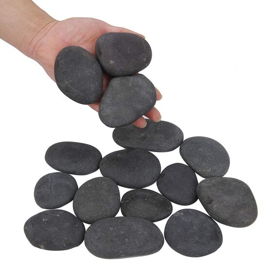 Hisredsun 16 Flache Steine zum Bemalen, 5–8 cm Glatte Große Kieselsteine, Dekosteine Naturstein,Natürlicher Flussstein für Mandala Bemalen,Zen Garten,Blumentöpfen und Aquarien